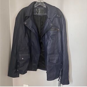Marcell Von Berlin Blue leather jacket